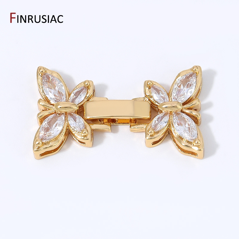Gold Plated Jewelry - 18K 금도금 황동 마르퀴즈 지르콘 나비