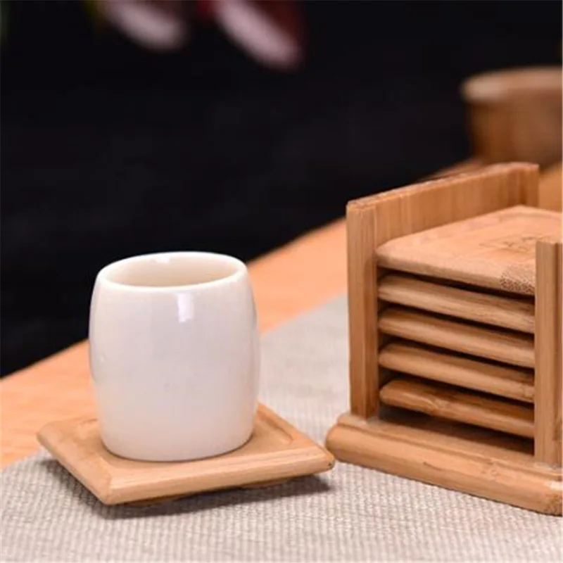 둥근 모양 대나무 컵 받침, 유리 컵, 차 컵, 커피  - Marble Coaster Set 리뷰 및 가격