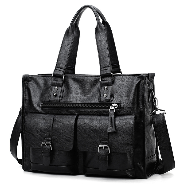 PU 가죽 숄더 서류 가방 빈티지 가방 여행 토트 핸드 - Leather Briefcase 리뷰 및 가격