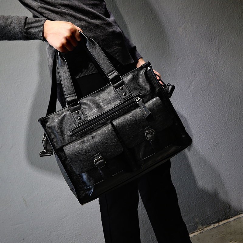 PU 가죽 숄더 서류 가방 빈티지 가방 여행 토트 핸드 - Leather Briefcase 리뷰 및 가격