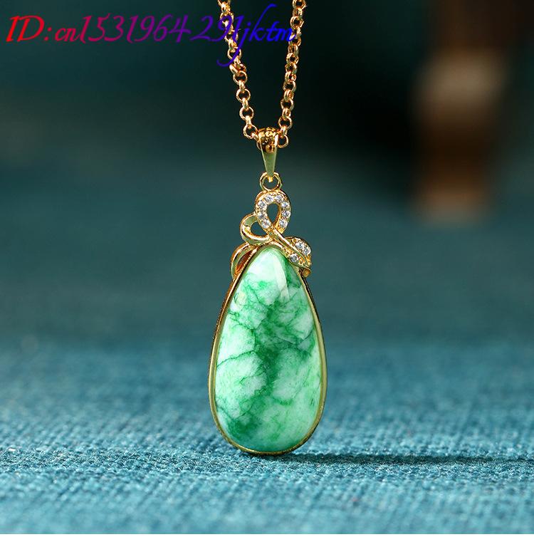 천연 옥으로 만든 물방울 모양 펜던트 목걸이, 석재 조 - Gold Plated Jewelry 리뷰 및 가격