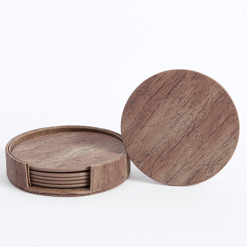 WOTOR 6 개/몫 원형 나뭇결 가죽 바느질 스레드  - Marble Coaster Set 리뷰 및 가격