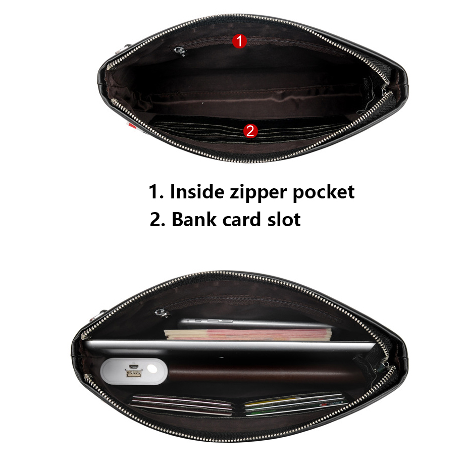 명품 브랜드 비즈니스 남성 지갑 가죽 남성 클러치 백  - Leather Wallet Men 리뷰 및 가격