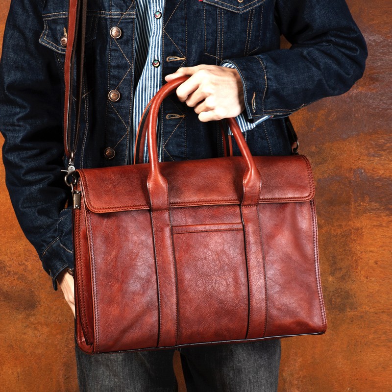 야채 무두질 가죽 핸드백 남성용 메신저 백 서류 가방  - Leather Briefcase 리뷰 및 가격