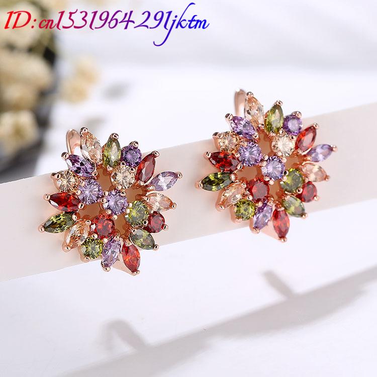 천연 크리스탈 꽃 귀걸이, 진짜 보석 조각, 빈티지 디 - Gold Plated Jewelry 리뷰 및 가격