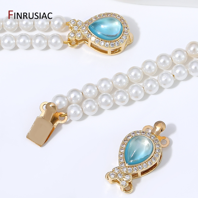 18K 금도금 황동 배 모양 오팔 박스 클라스프 2줄  - Gold Plated Jewelry 리뷰 및 가격