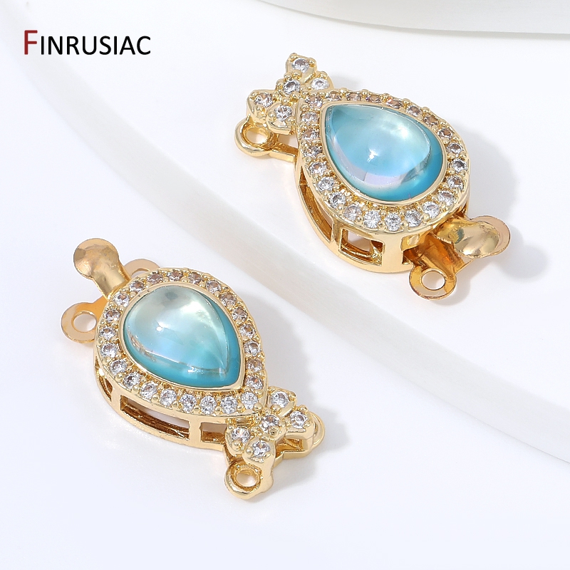 18K 금도금 황동 배 모양 오팔 박스 클라스프 2줄  - Gold Plated Jewelry 리뷰 및 가격