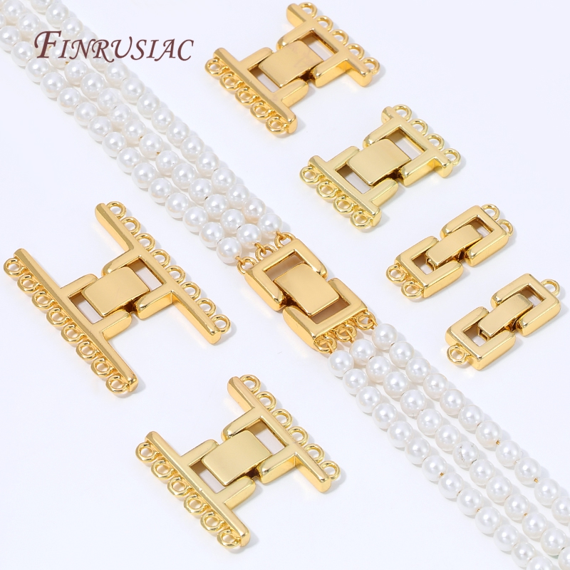 18K 금도금 멀티 스트랜드 클래스프 커넥터 직사각형  - Gold Plated Jewelry 리뷰 및 가격