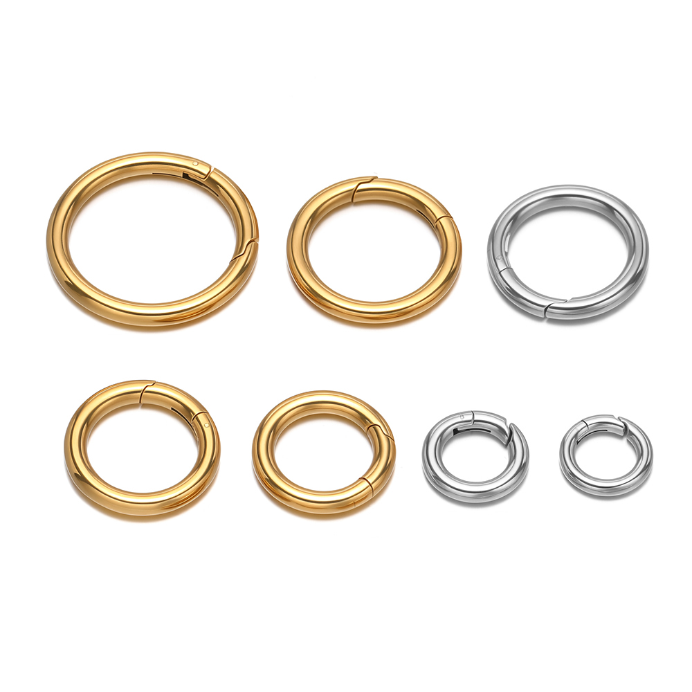 2개/세트 원형 스프링 클립 스테인리스 스틸 금도금 키 - Gold Plated Jewelry 리뷰 및 가격