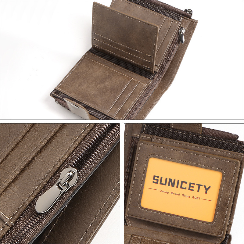남성용 도난 방지 해외 비즈니스 가죽 슬림 숏 월렛,  - Leather Wallet Men 리뷰 및 가격